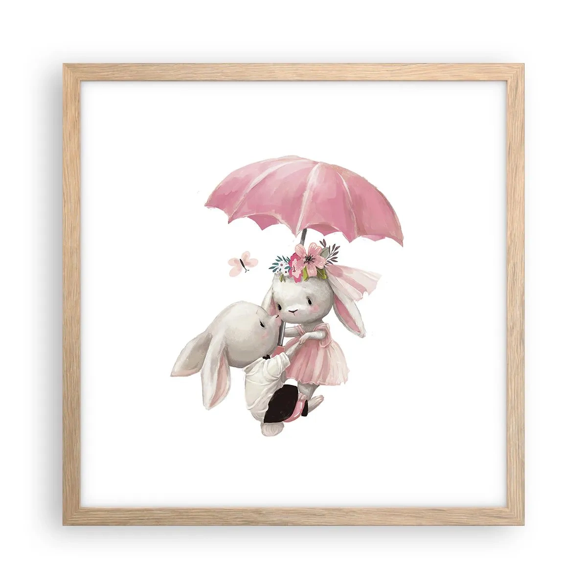 Póster en marco roble claro - Esto es amor - 40x40 cm