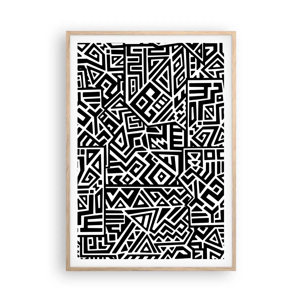 Póster en marco roble claro - Composición precolombina - 70x100 cm