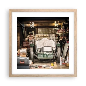 Póster en marco roble claro - Volver al pasado - 40x40 cm