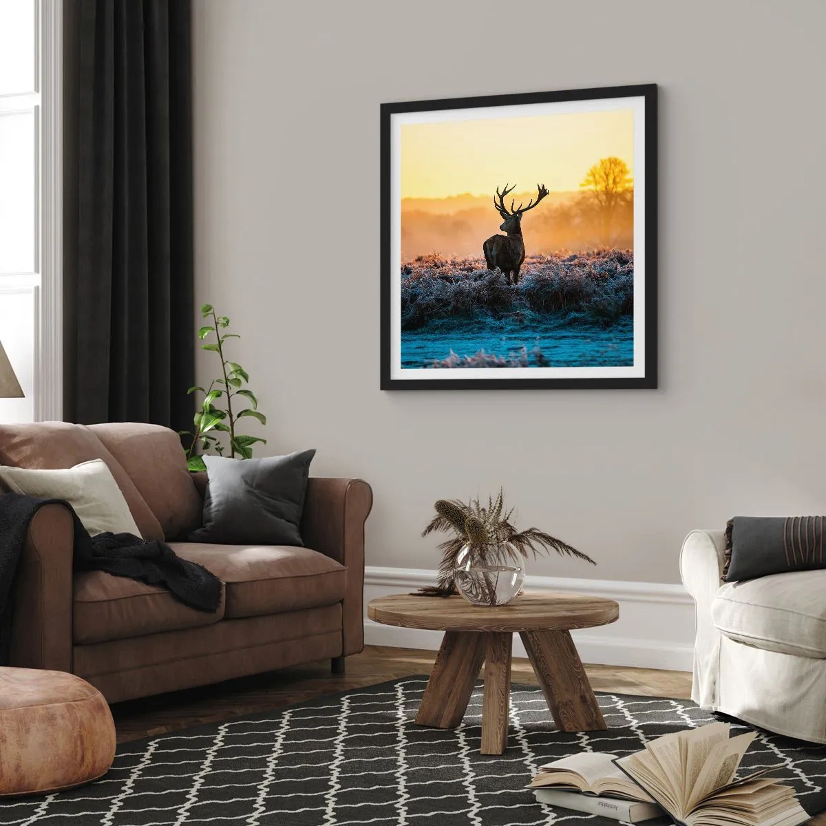 Póster en marco negro - Coronado en sus propios dominios - 50x50 cm