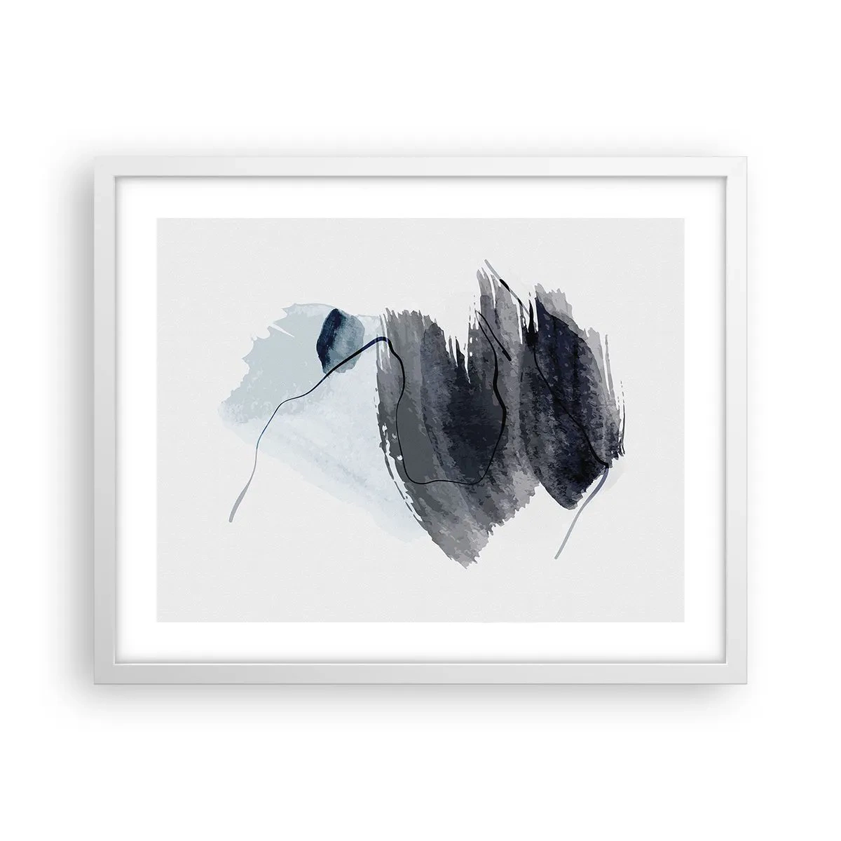 Póster en marco blanco - Intensidad y movimiento - 50x40 cm