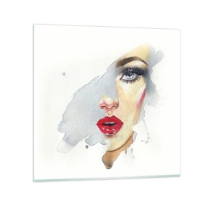 Cuadro sobre vidrio - Impresiones sobre Vidrio - Reflejo en una gota de agua - 60x60 cm