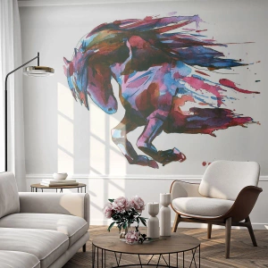 Fotomural Autadhesivo Deluxe Sticker - En éxtasis - animales, Abstracción, Caballo - 150x105 cm