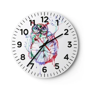 Reloj de pared - Reloj de vidrio - Sabio por naturaleza - 30x30 cm