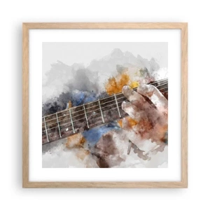 Póster en marco roble claro - Poesía entre las cuerdas - 40x40 cm