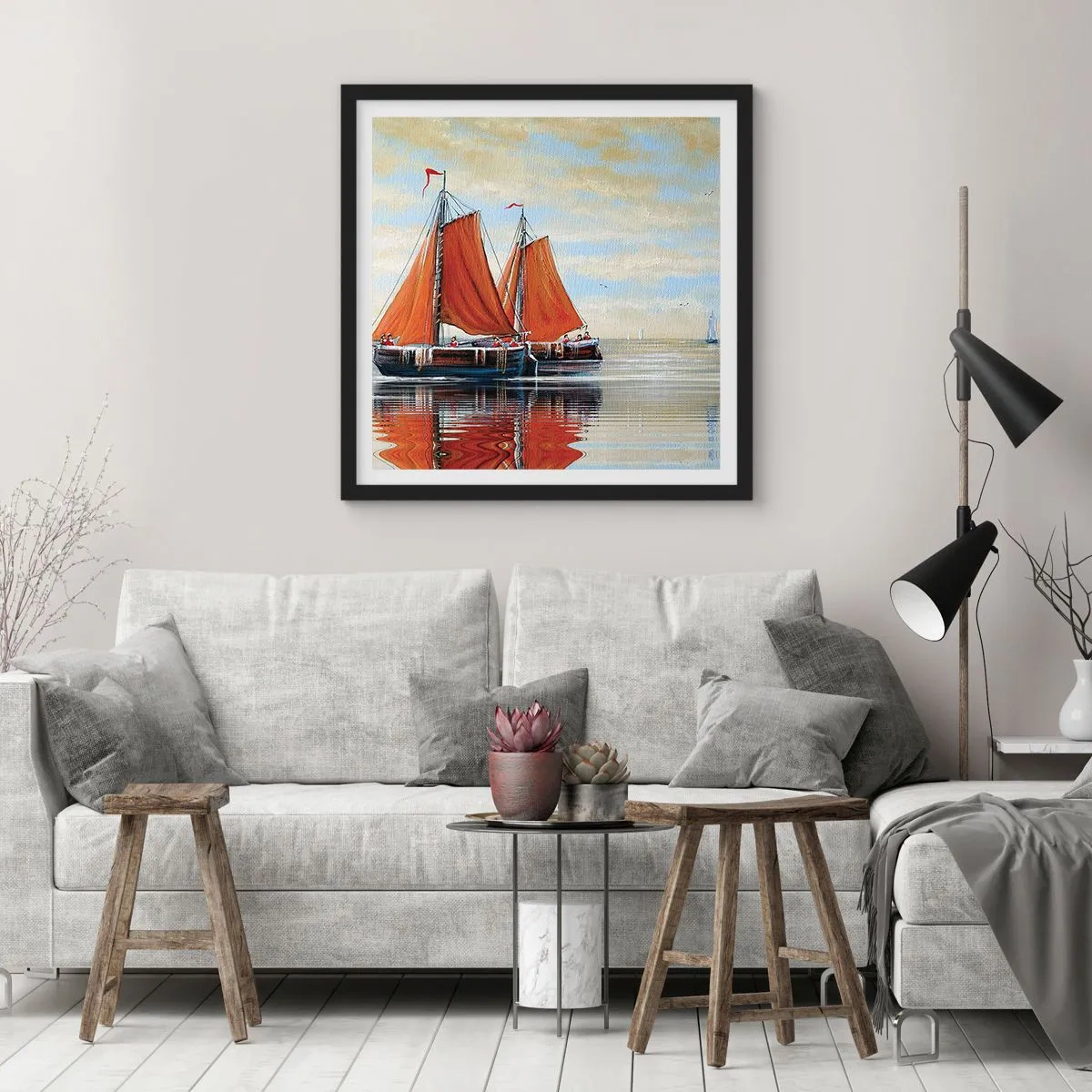 Póster en marco negro - Navega, marinero.... - 30x30 cm