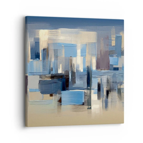 Cuadro sobre lienzo - Impresión de Imagen - Construcción azul - 30x30 cm