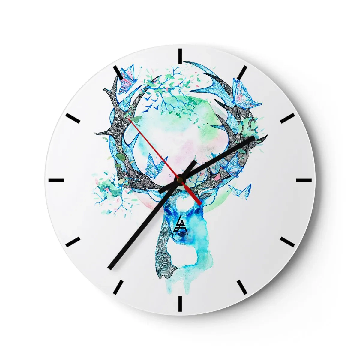 Reloj de pared - Reloj de vidrio - La fuerza y la dulzura de la naturaleza - 40x40 cm