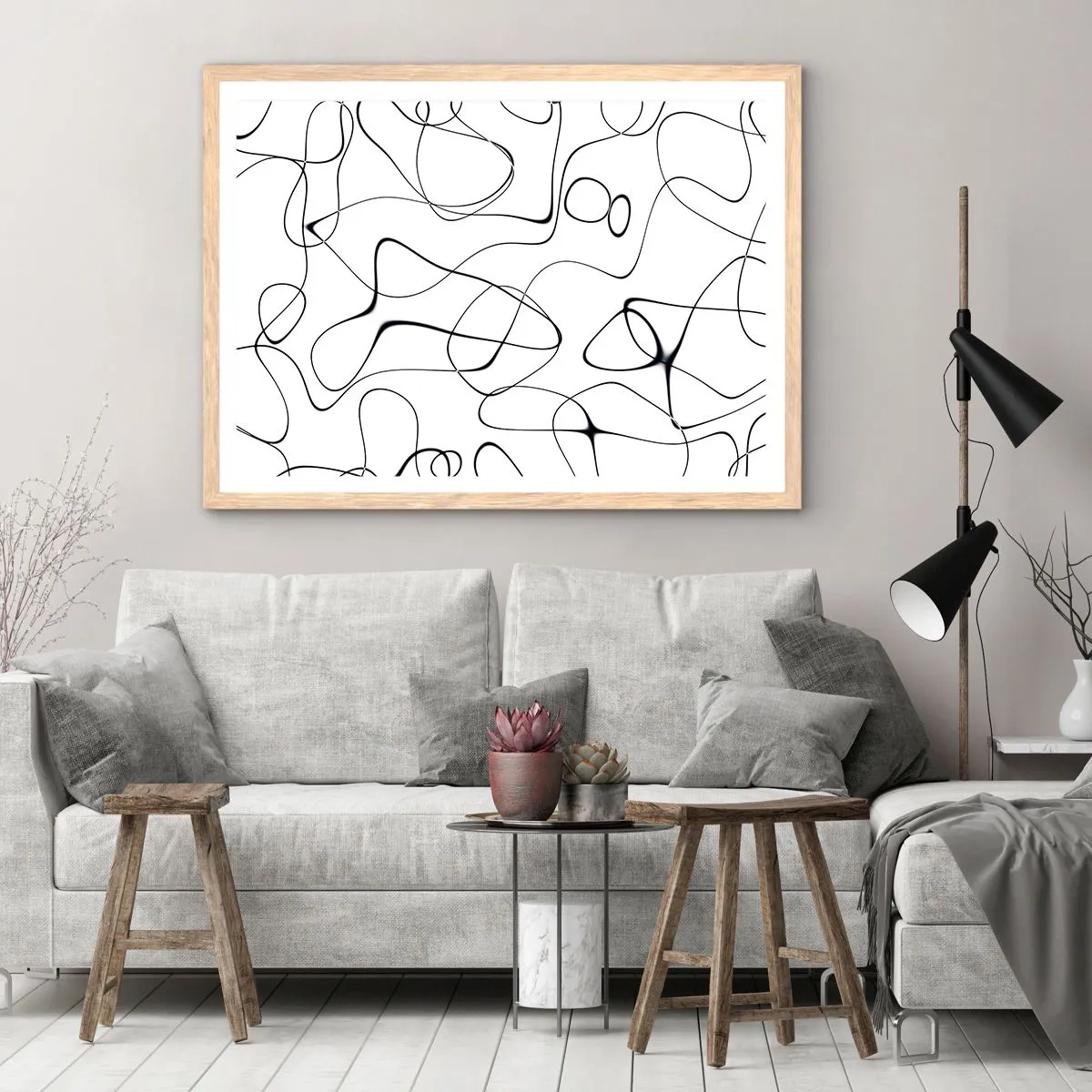 Póster en marco roble claro - Los caminos de la vida, las vicisitudes del destino - 40x30 cm