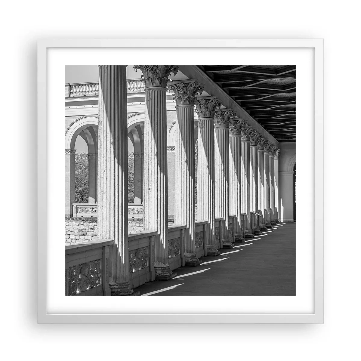 Póster en marco blanco - Galería soleada - 50x50 cm