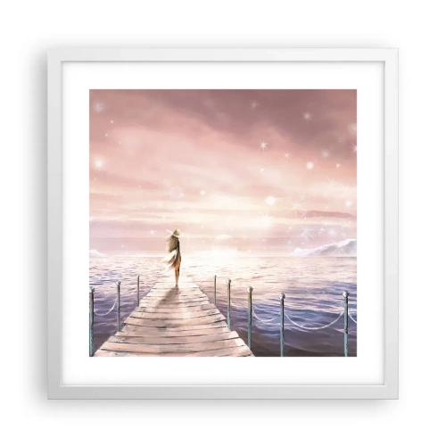 Póster en marco blanco - A la luz de un sueño - 40x40 cm