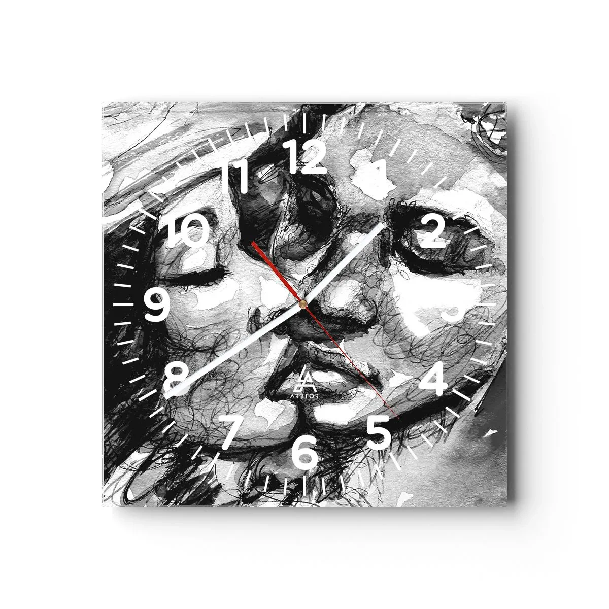 Reloj de pared - Reloj de vidrio - Un momento tierno - 40x40 cm