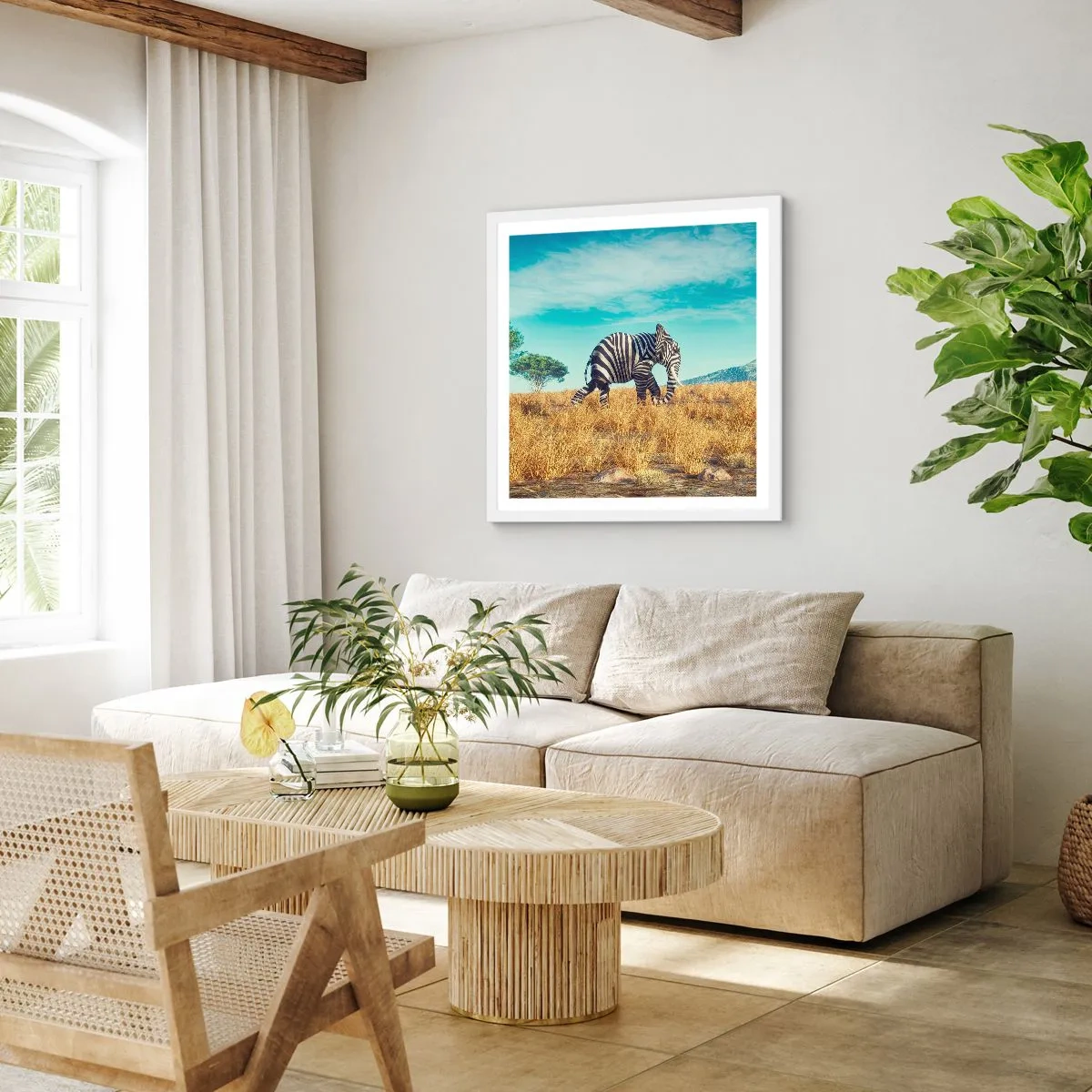 Póster en marco blanco - El gris ya no está de moda - 30x30 cm