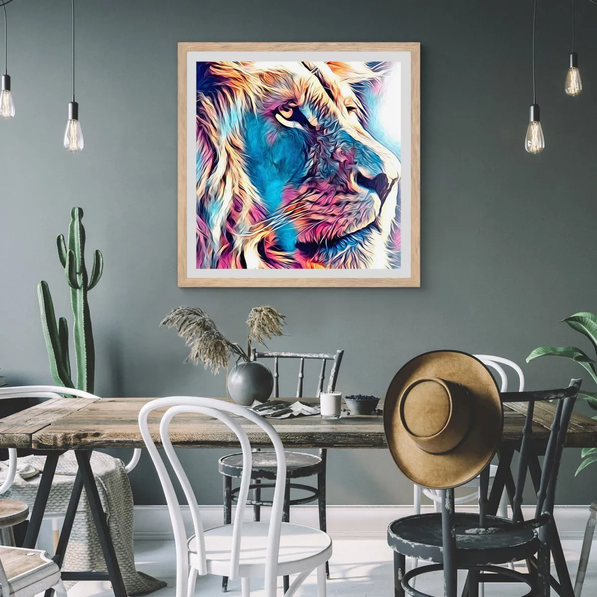 Póster en marco roble claro - La sabiduría de la naturaleza - 40x40 cm