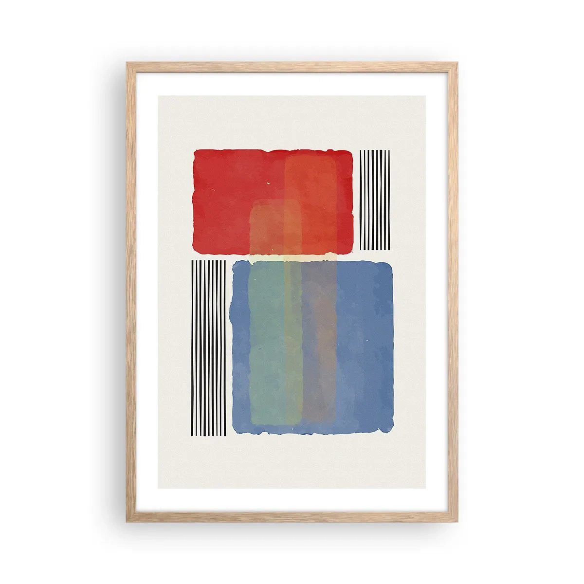 Póster en marco roble claro - Espíritu y alma de la geometría - 50x70 cm