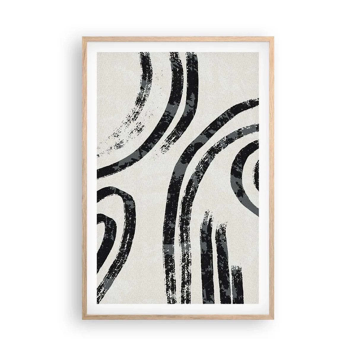 Póster en marco roble claro - A medias - 61x91 cm