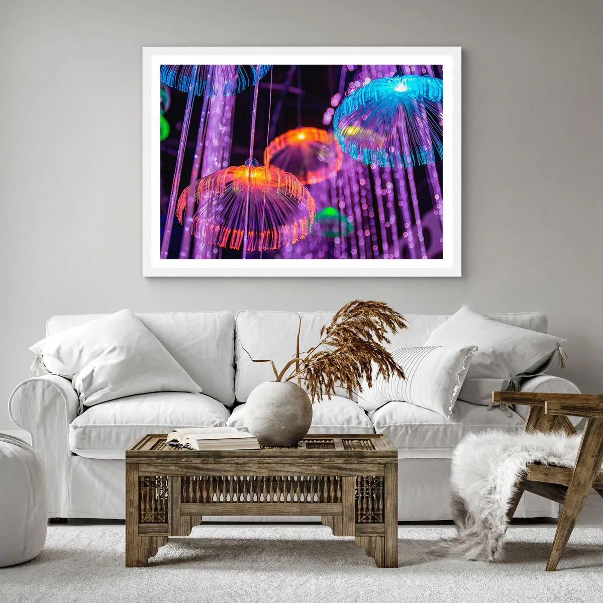 Póster en marco blanco - Fuente luminosa - 50x50 cm