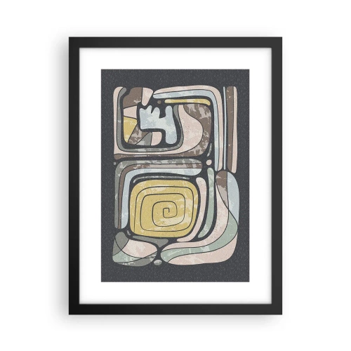 Póster en marco negro - Abstracción con espíritu precolombino - 30x40 cm