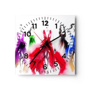 Reloj de pared - Reloj de vidrio - Momento elegante - 30x30 cm