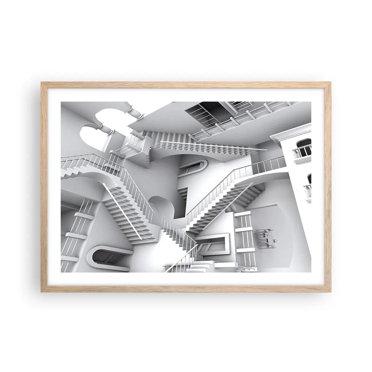 Póster en marco roble claro - Paradojas del espacio - 70x50 cm