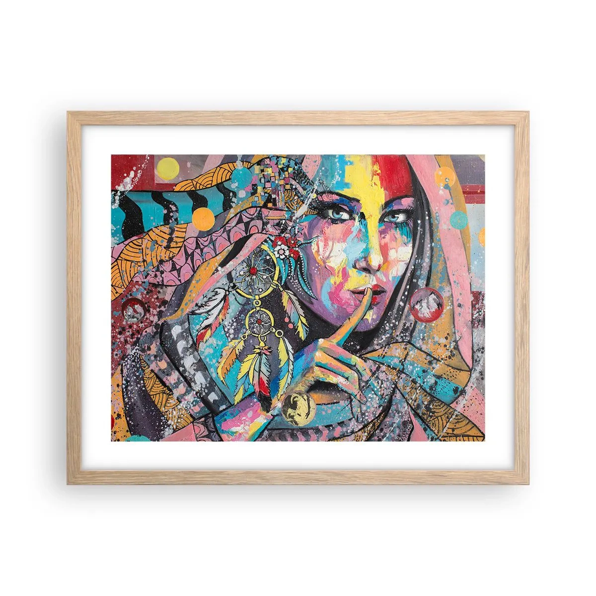 Póster en marco roble claro - Silencio hasta que entiendas - 50x40 cm