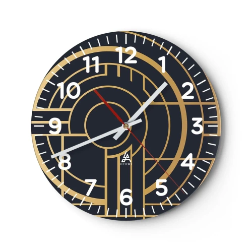 Reloj de pared - Reloj de vidrio - Giro de los elementos - 30x30 cm