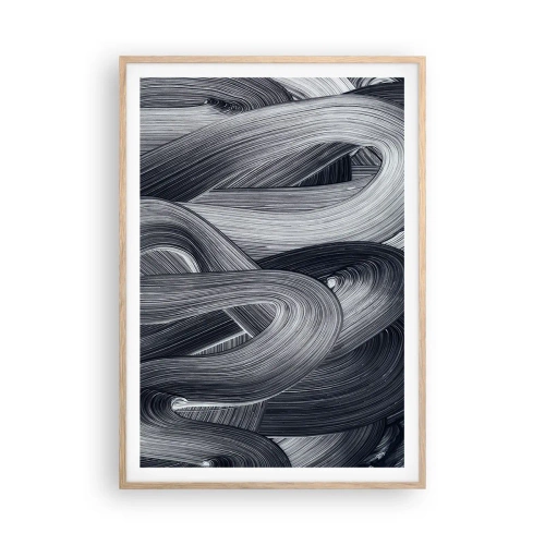 Póster en marco roble claro - La fluidez de la realidad - 70x100 cm