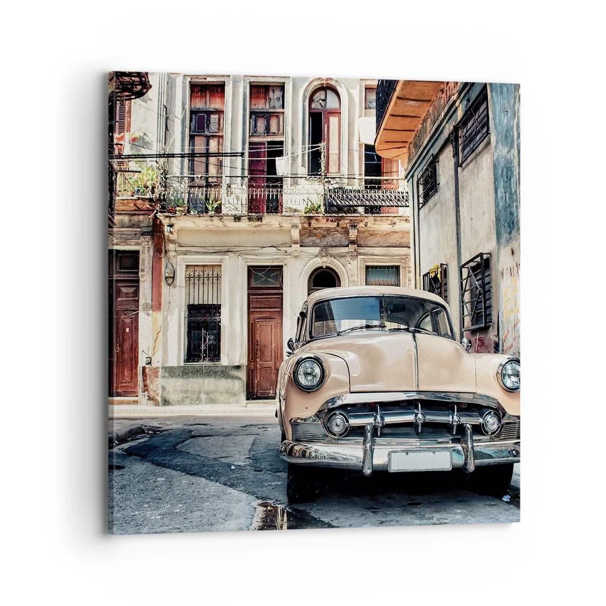 Cuadro sobre lienzo - Impresión de Imagen - Siesta en La Habana - 70x70 cm