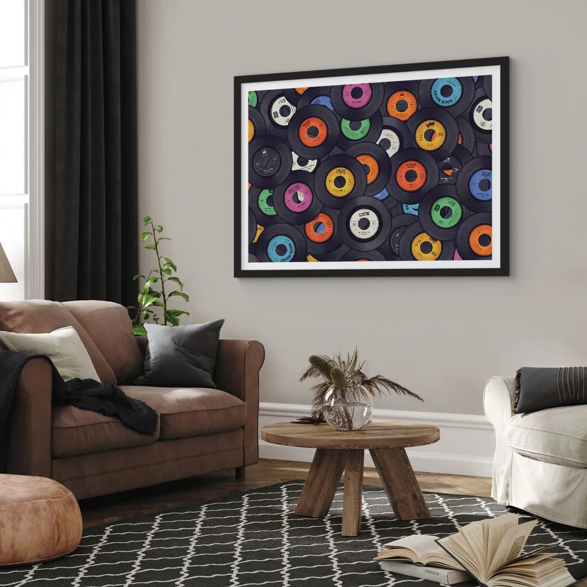 Póster en marco negro - Colores de los clásicos - 50x40 cm