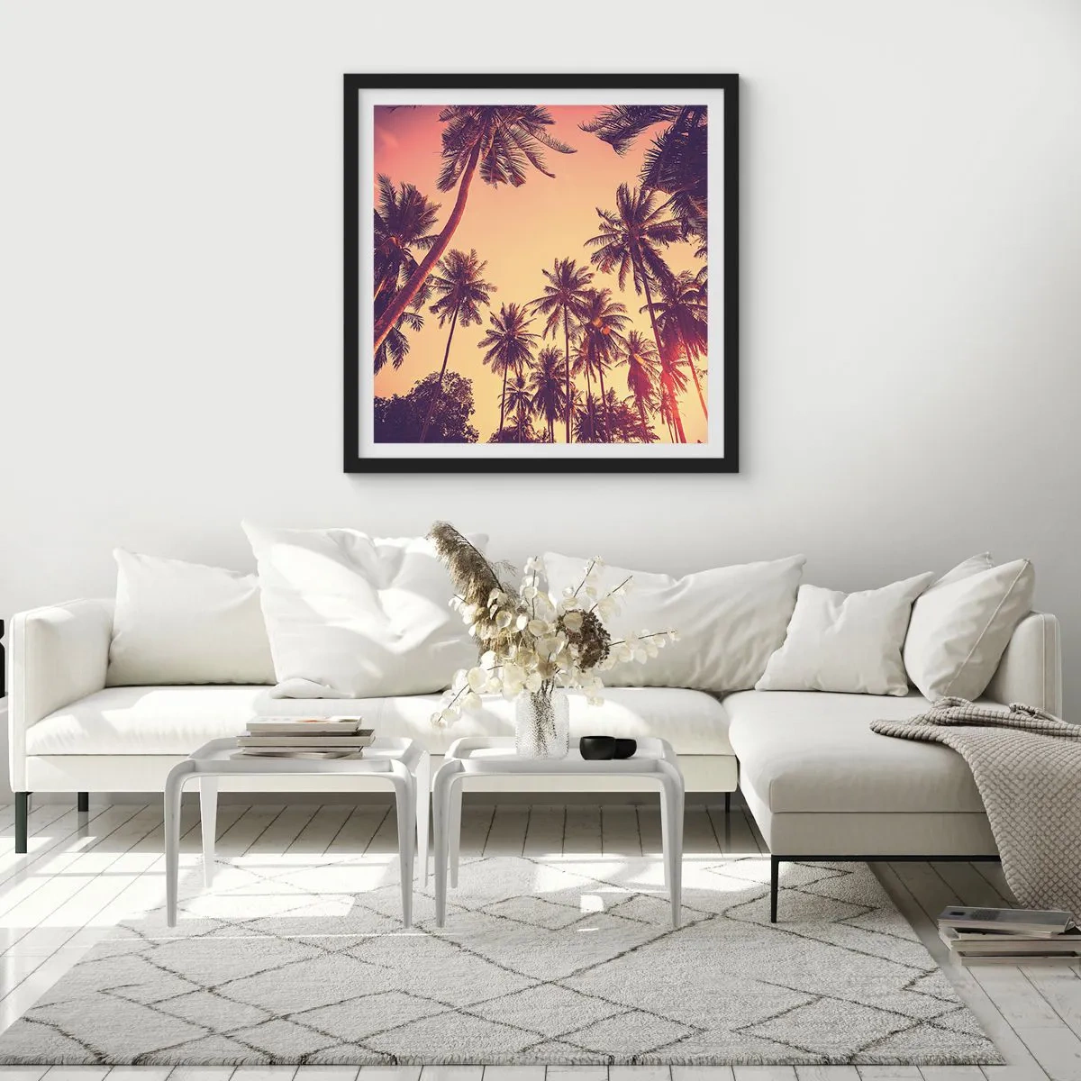 Póster en marco negro - Variante tropical - 30x30 cm