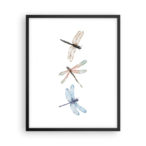 Póster en marco negro - Libélulas ingrávidas - 40x50 cm