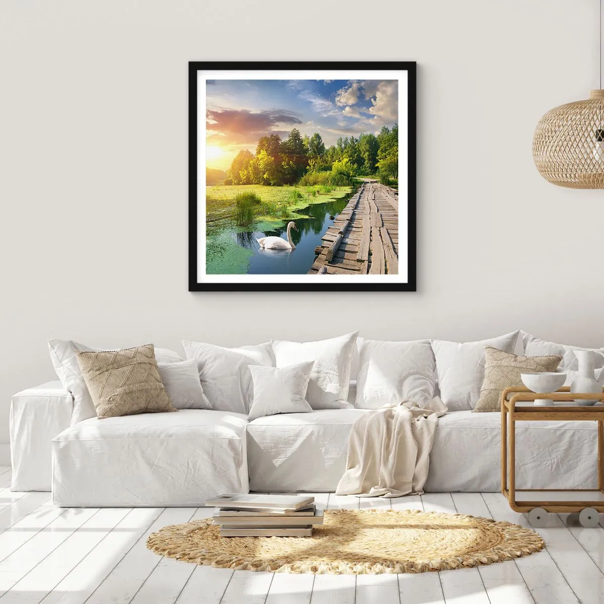 Póster en marco negro - Verano, verano en todas partes - 30x30 cm