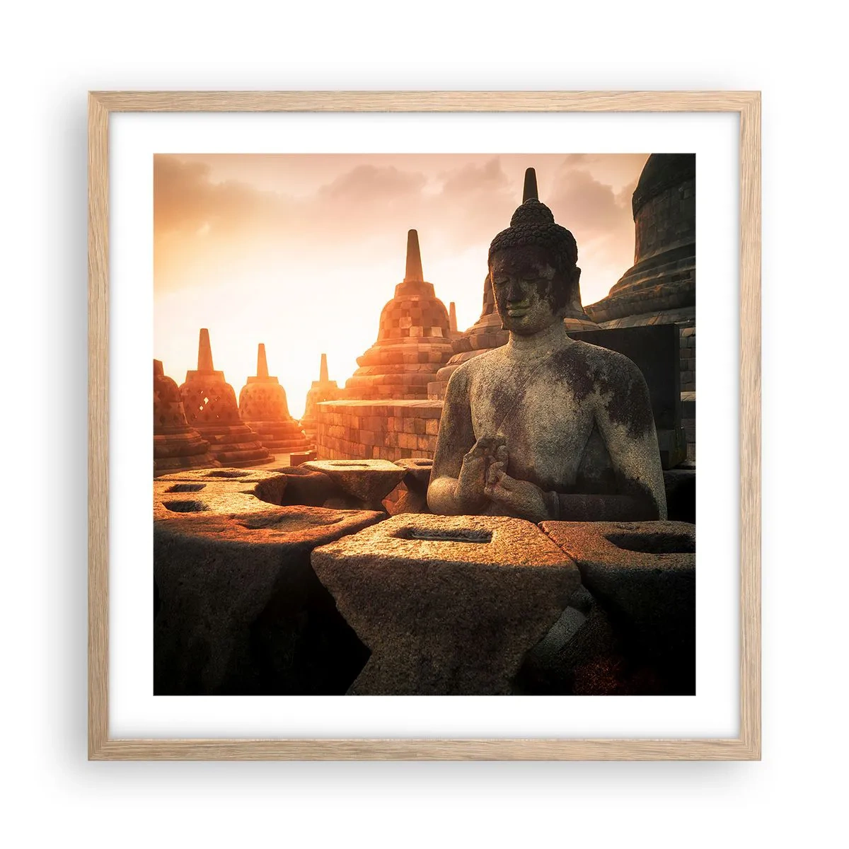 Póster en marco roble claro - Tiempo de gran sabiduría - 50x50 cm