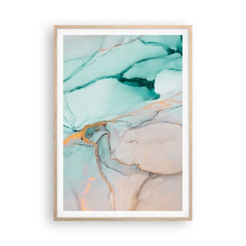 Póster en marco roble claro - Danza de formas y colores - 70x100 cm