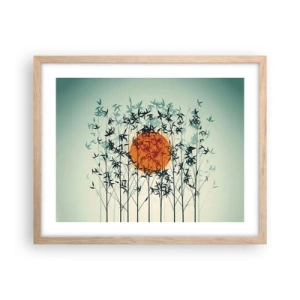 Póster en marco roble claro - El sol de Japón - 50x40 cm