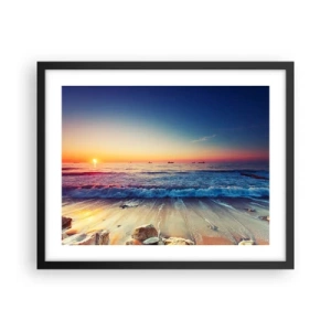 Póster en marco negro - ¿Y qué hay tras el horizonte? - 50x40 cm