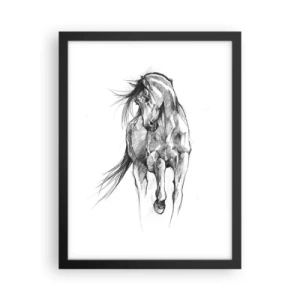 Póster en marco negro - En un elegante trote - 30x40 cm