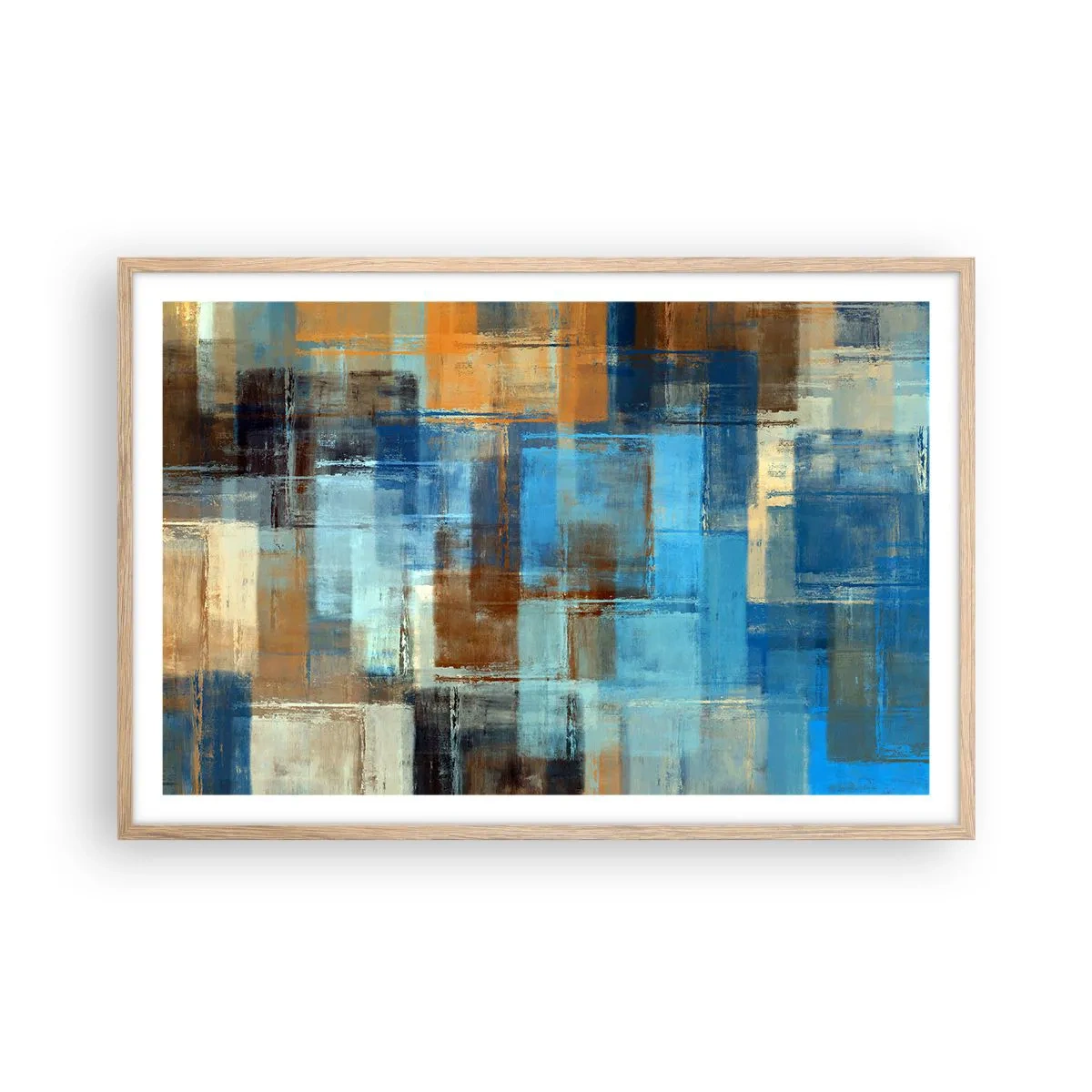 Póster en marco roble claro - A través del velo azul - 91x61 cm