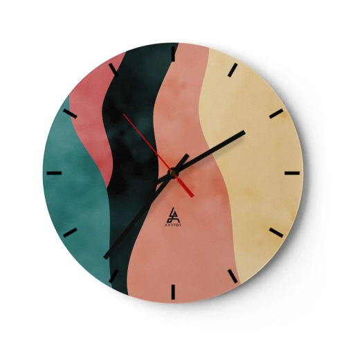 Reloj de pared - Reloj de vidrio - Discordia compatible - 40x40 cm