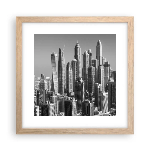 Póster en marco roble claro - Ciudad sobre el desierto - 30x30 cm
