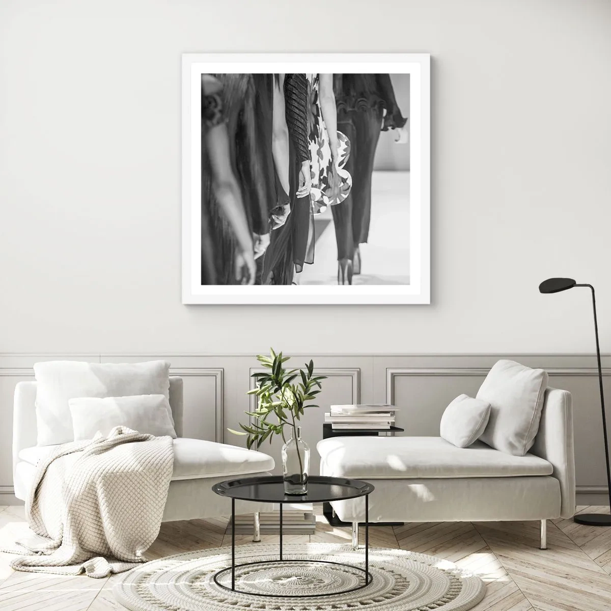 Póster en marco blanco - Un desfile con estilo - 30x30 cm