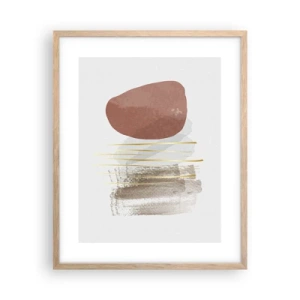 Póster en marco roble claro - Una columnata abstracta - 40x50 cm