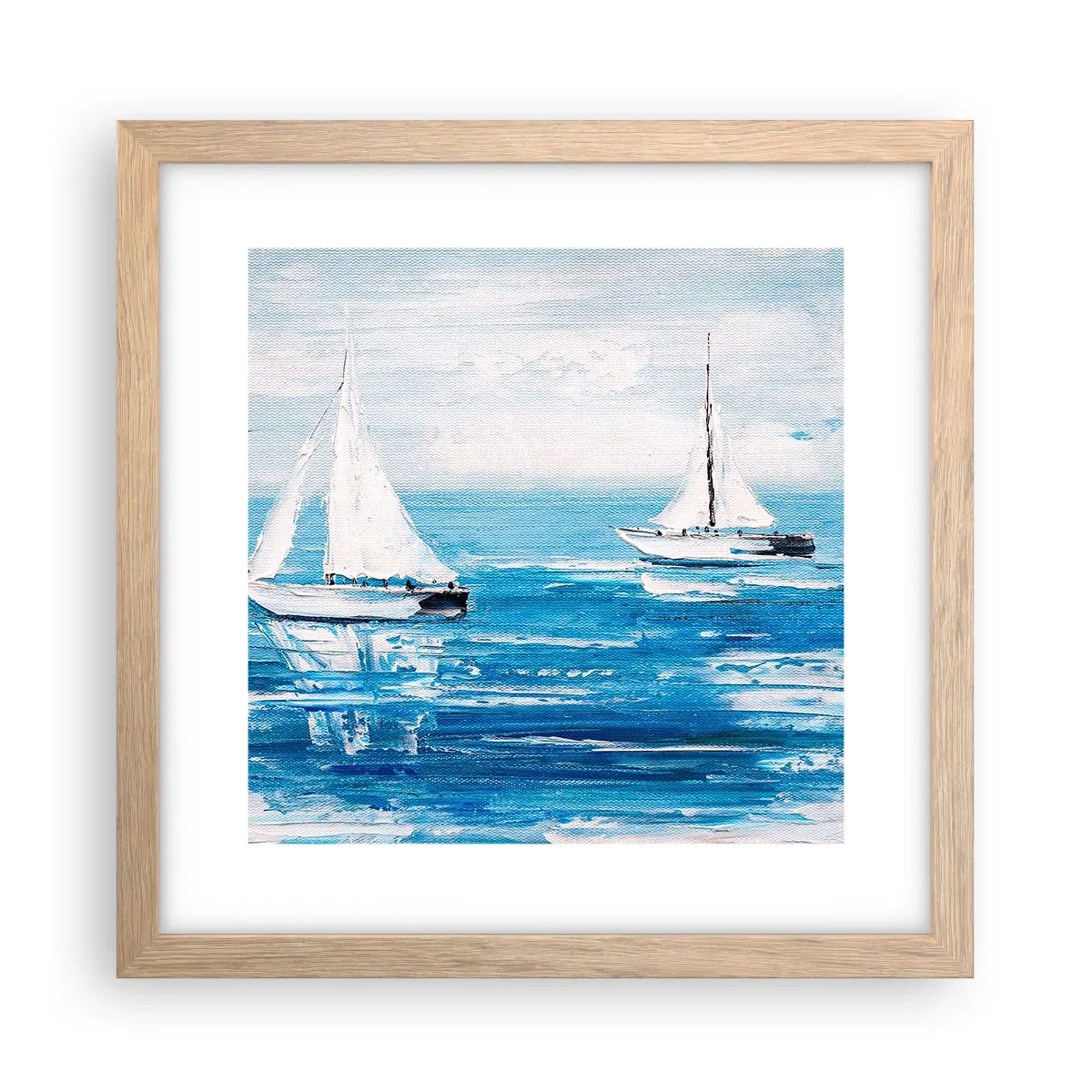 Póster en marco roble claro - Con un amigo a tu lado - 30x30 cm