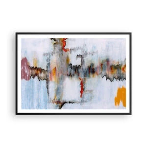 Póster en marco negro - Patrón abstracto con colores vivos sobre un fondo claro. - 100x70cm - Abstracto sobre el agua - Decoración de pared moderna para salón y dormitorio ARTTOR