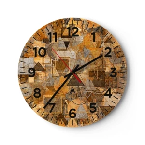 Reloj de pared - Reloj de vidrio - El mundo en formas - 40x40 cm