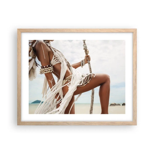 Póster en marco roble claro - Sacerdotisa del sol - 50x40 cm