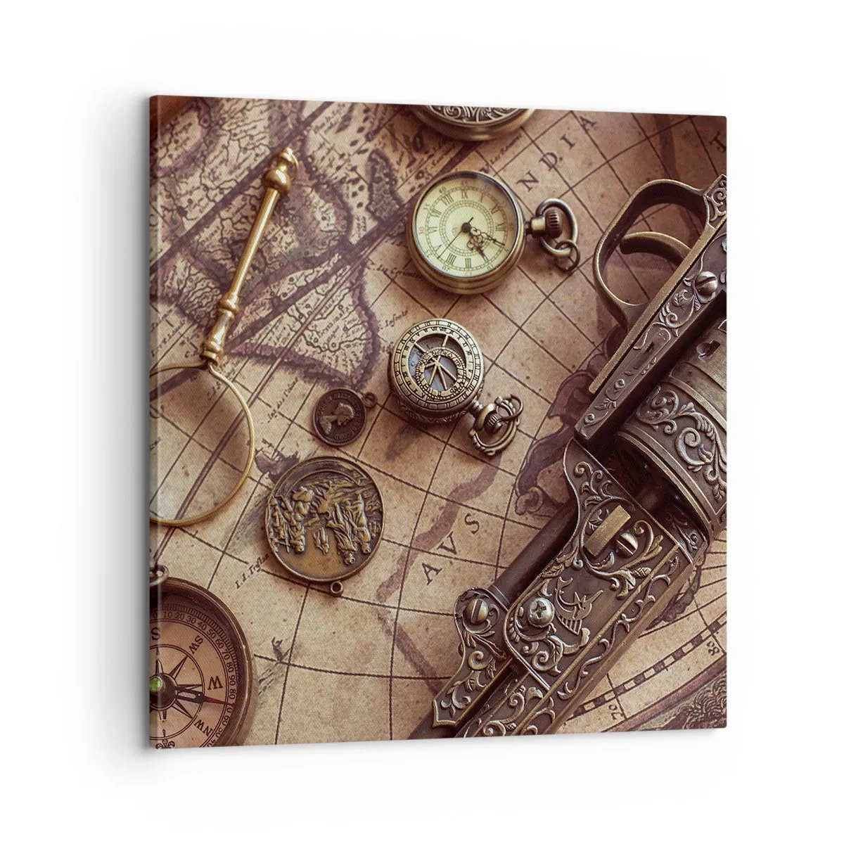 Cuadro sobre lienzo - Impresión de Imagen - La aventura llama - 60x60 cm