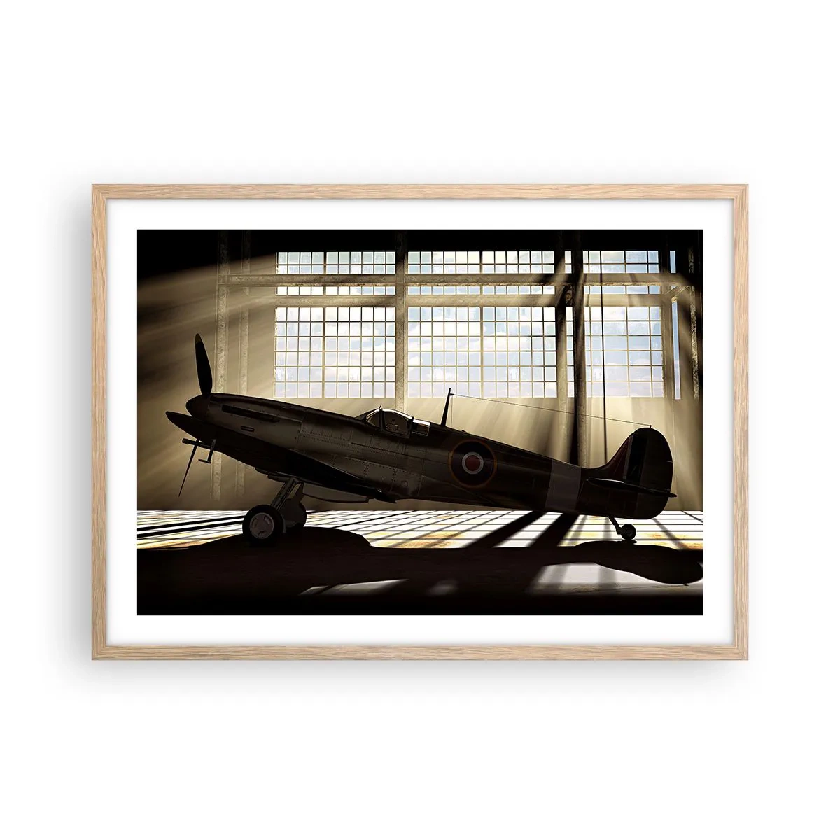 Póster en marco roble claro - El descanso del guerrero - 70x50 cm