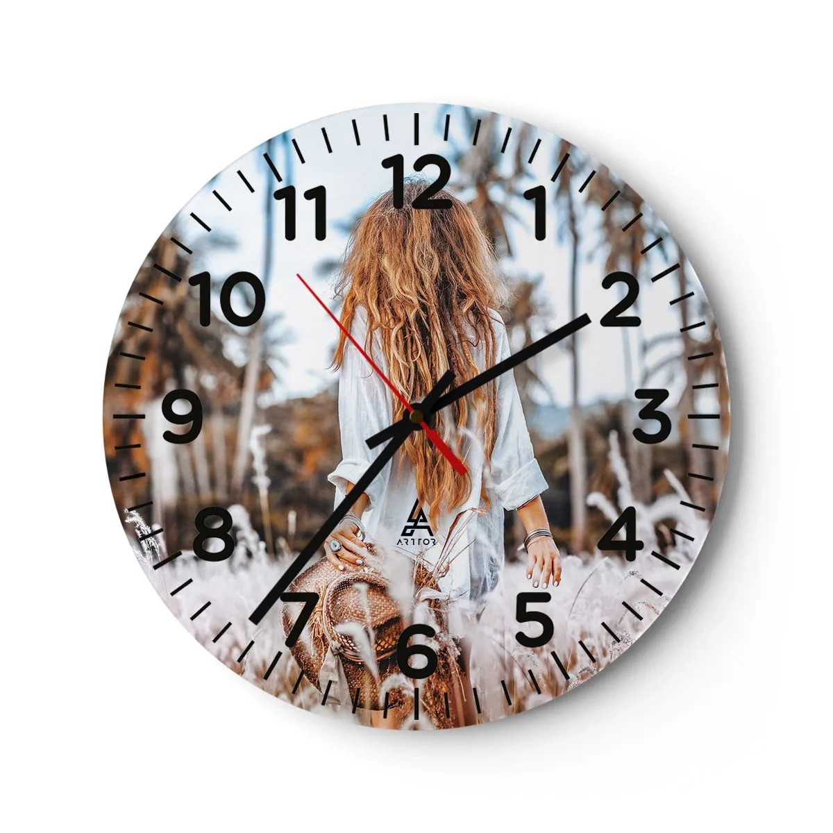 Reloj de pared - Reloj de vidrio - Nacida en el plumón de la Tierra - 40x40 cm