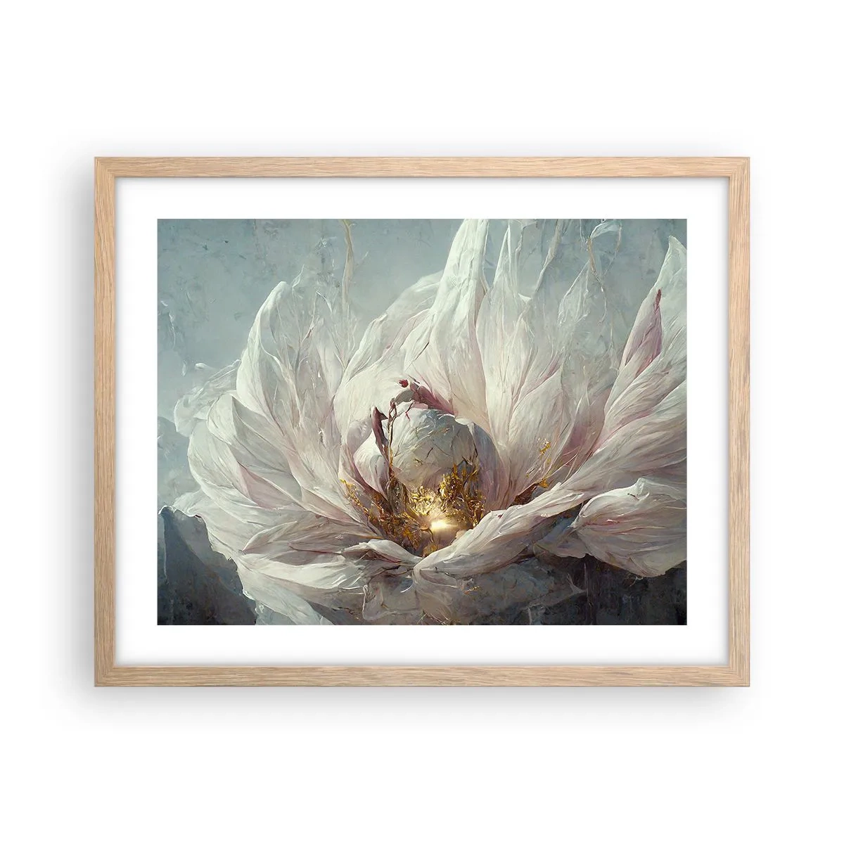 Póster en marco roble claro - Florece una vez cada cien años - 50x40 cm
